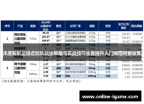 深度解析足球虚拟队玩法策略与实战技巧全面提升入门指南精要版集